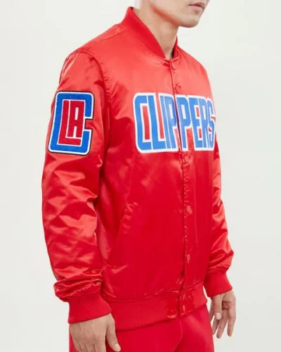 Los Angeles Clippers Wordmark Satin Red Jackets