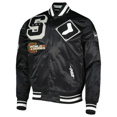 Mash Up Chicago White Sox Black Satin Jacket