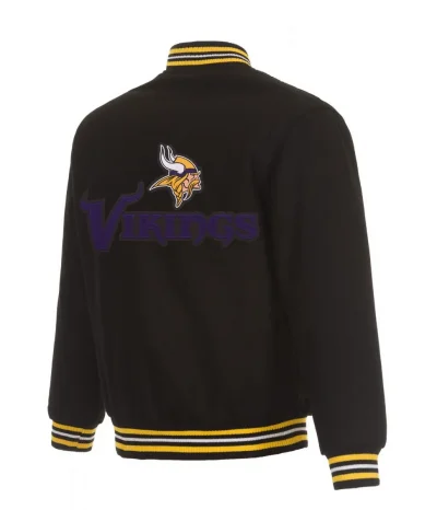 Minnesota Vikings Black Wool Bomber Jackets