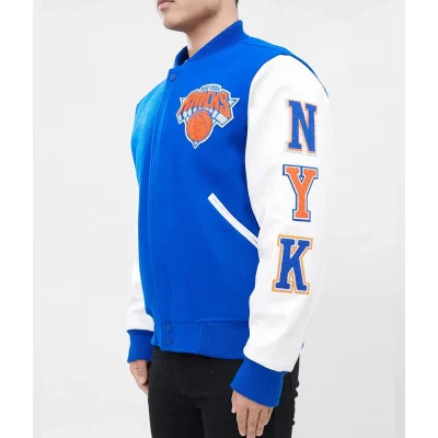 NY Knicks Logo Royal and White Jacket