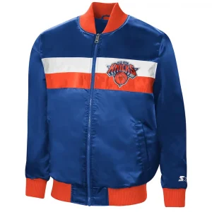 NY Knicks The Ambassador Blue Satin Jacket