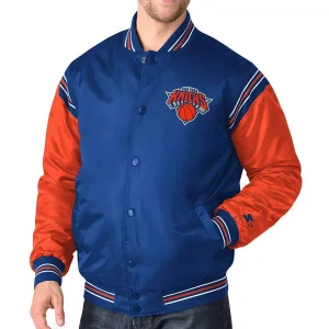 NY Knicks The Enforcer Blue & Orange Satin Jacket