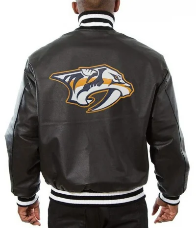 Nashville Predators Bomber Black Leather Jackets