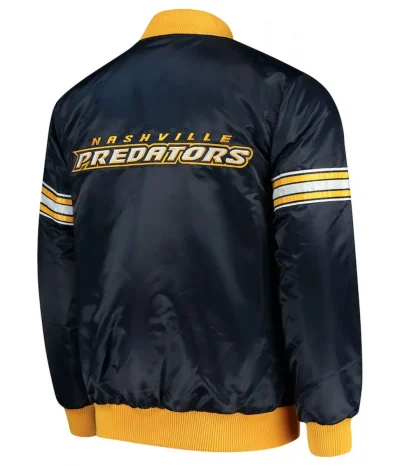 Nashville Predators Starter Blue Satin Jackets