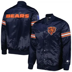 Navy Chicago Bears The Pick and Roll Satin Jacket