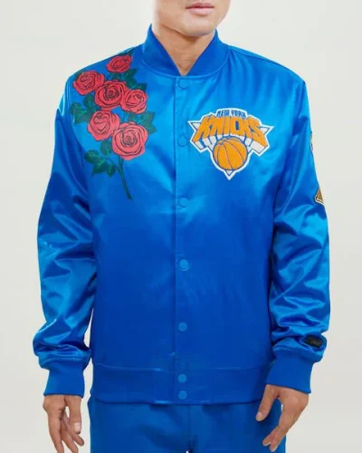 New York Knicks Rose Satin Blue Jacket