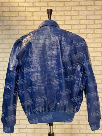 Pelle Pelle Mens Crocodile Skin Blue Leather Jackets
