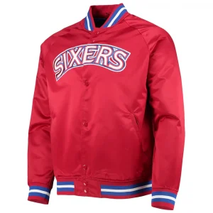 Philadelphia 76ers Sixers Satin Red Jacket