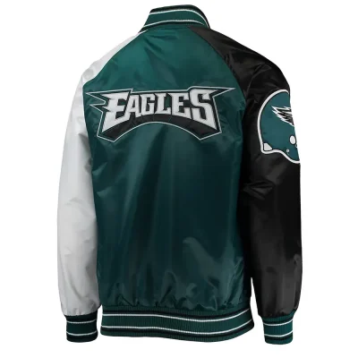 Philadelphia Eagles Green The Reliever Satin Jackets