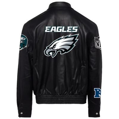 Philadelphia Eagles Jeff Hamilton Black Leather Jacket