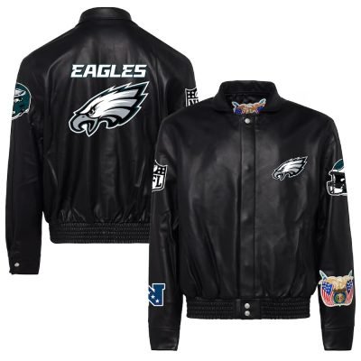 Philadelphia Eagles Jeff Hamilton Black Leather Jackets