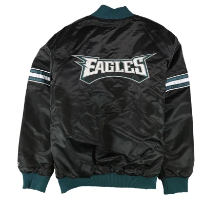 Philadelphia Eagles Track Black Satin Jackets