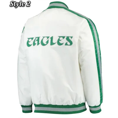 Philadelphia Eagles White Throwback D-Line Jackets