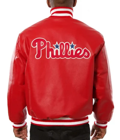 Philadelphia Phillies Letterman Red Leather Jackets