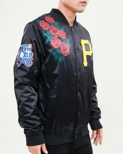Pittsburgh Rose Satin Black Jacket
