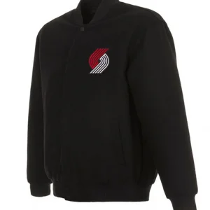 Portland Trail Blazers Varsity Black Wool Jacket