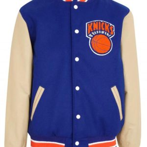 Men’s New York Knicks Blue Letterman Jacket