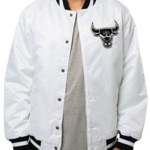 Chicago Bulls White Satin Jacket