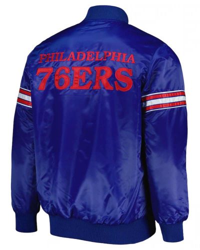 Royal Philadelphia 76ers Pick & Roll Satin Jacket