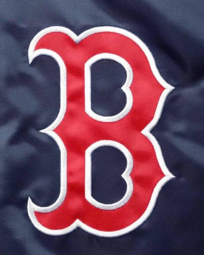 Boston Red Sox Reliever Raglan Satin Blue And Red Jacket