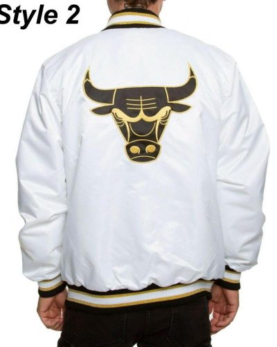 Chicago Bulls White Satin Jacket