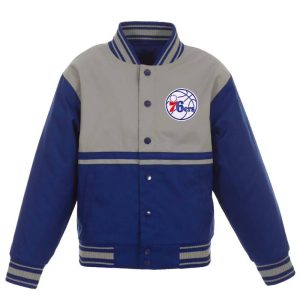 Royal/gray Philadelphia 76ers Youth Jacket