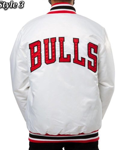 Chicago Bulls White Satin Jacket