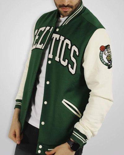 Boston Celtics Varsity Green And Off White Jacket