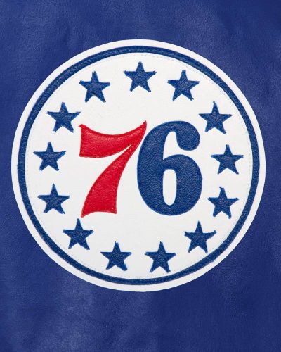 Philadelphia 76ers Varsity Royal Blue Leather Jacket