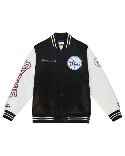 Team Origins Philadelphia 76ers Varsity Satin Jacket