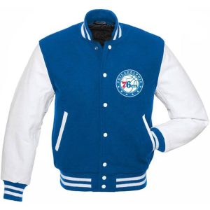 Philadelphia 76ers Varsity Blue And White Jacket
