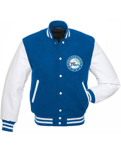 Philadelphia 76ers Varsity Blue And White Jacket