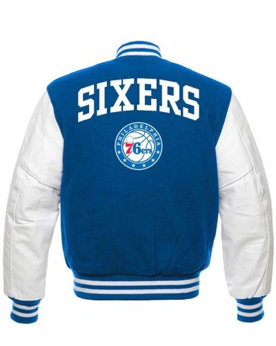 Philadelphia 76ers Varsity Blue And White Jacket