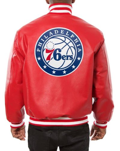 Philadelphia 76ers Varsity Red Leather Jacket