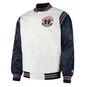 Renegade Washington Wizards White & Navy Satin Jacket