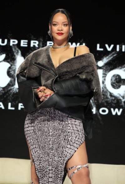 Rihanna Super Bowl Event Black Leather Jacket