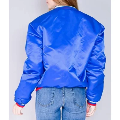 Royal Blue New Jersey Nets Satin Bomber Jackets