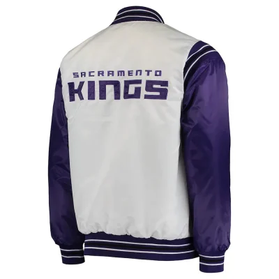 Sacramento Kings Renegade Purple and White Satin Jackets
