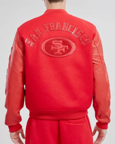San Francisco 49ers Triple Red Wool Varsity Jacket