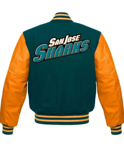 San Jose Sharks NHL Varsity Green and Orange Jackets