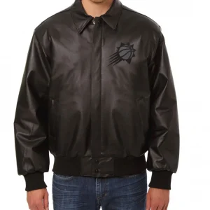 Shirt Collar Phoenix Suns Black Leather Jacket