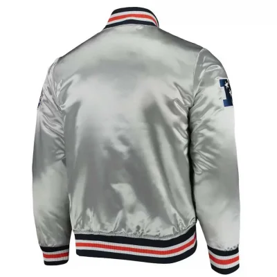 Silver Chicago Bears Satin Jackets