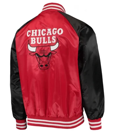 Starter Chicago Bulls Red and Black Point Satin Jackets