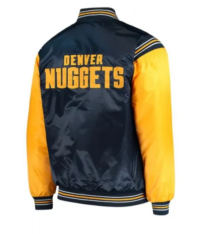 Starter Varsity Denver Nuggets Satin Blue and Yellow Jackets