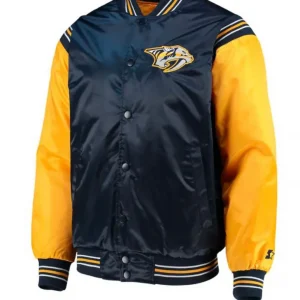 Starter Varsity Nashville Predators Blue and Yellow Jacket