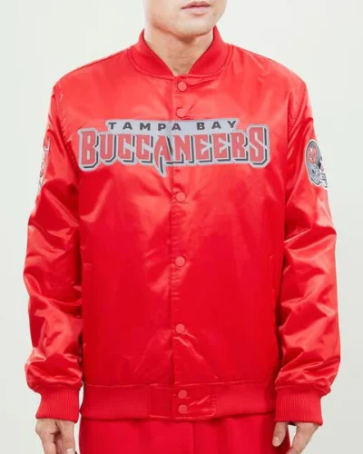 Tampa Bay Buccaneers Wordmark Satin Red Jacket