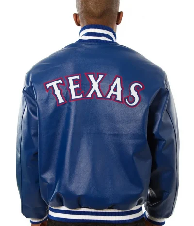 Texas Rangers Letterman Royal Blue Leather Jackets