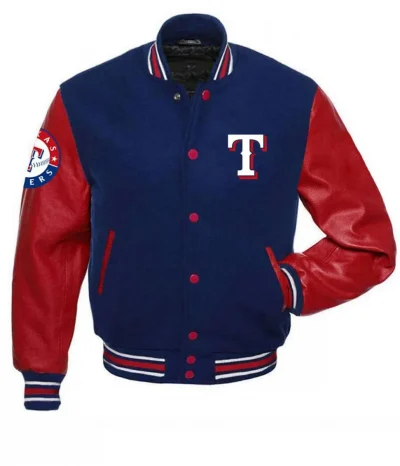 Texas Rangers MLB Red and Blue Varsity Jacket