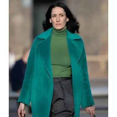 The Suspect Sian Clifford Teal Velvet Coat