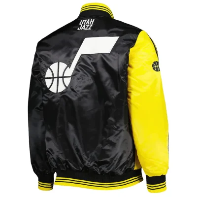 Utah Jazz Fast Break Satin Yellow & Black Jackets